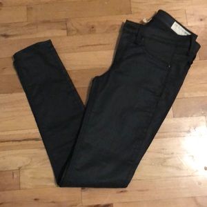 Rag and Bone Black mid rise coated jeans